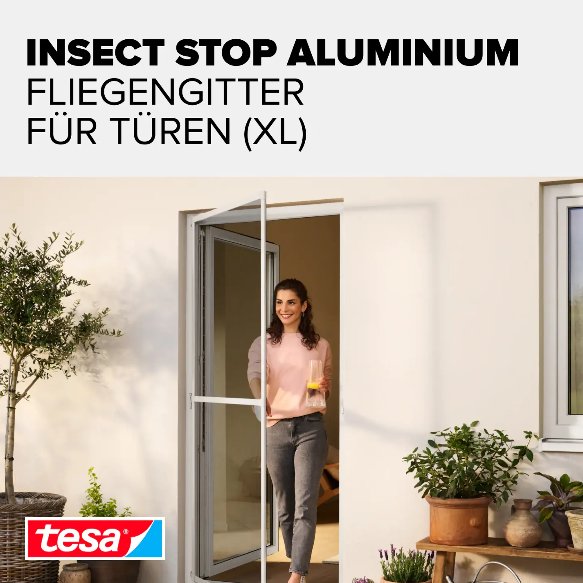 tesa Fliegengitter-Tür Comfort im Alurahmen 120 x 240 cm weiß