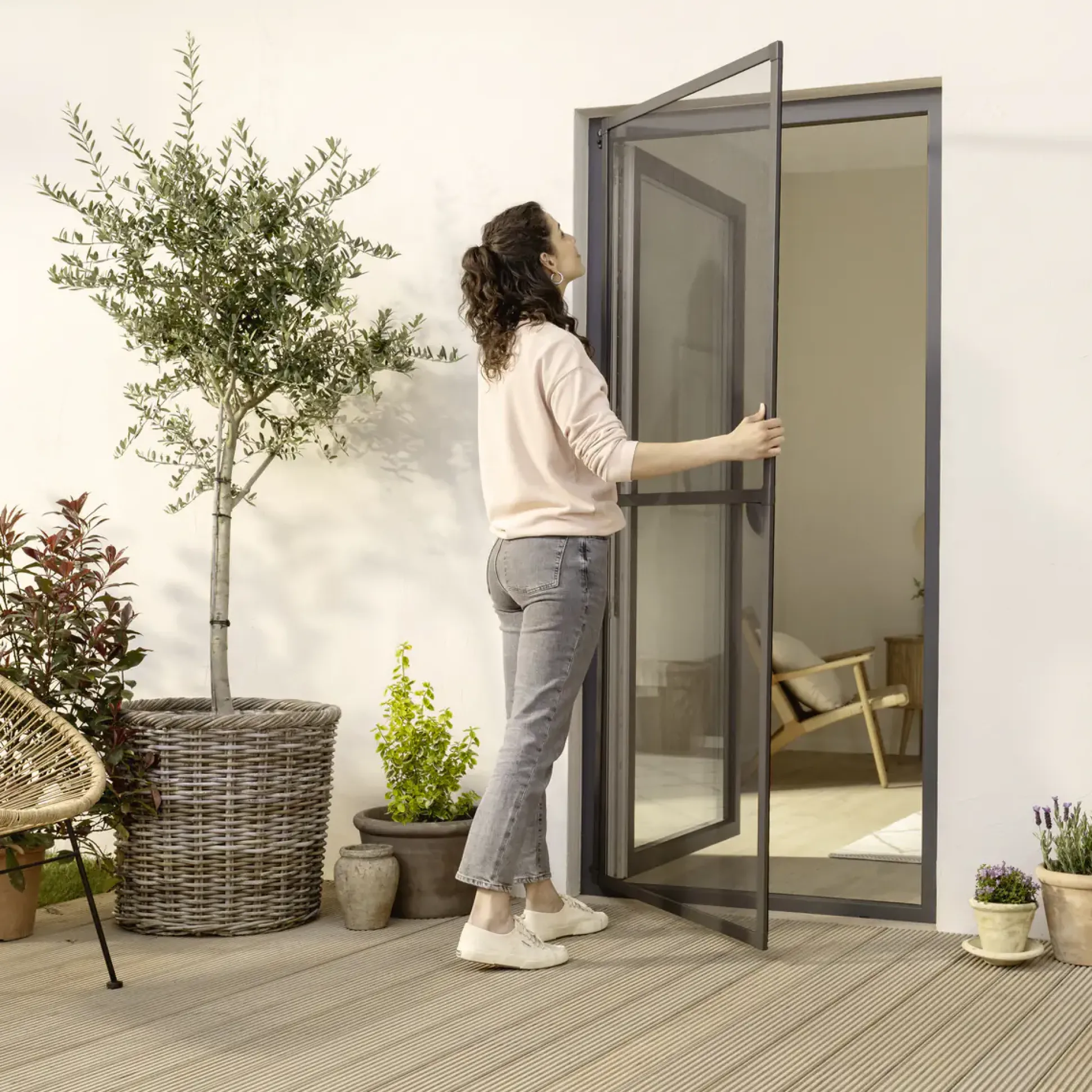 tesa Fliegengitter-Tür Comfort im Alurahmen 120 x 240 cm weiß