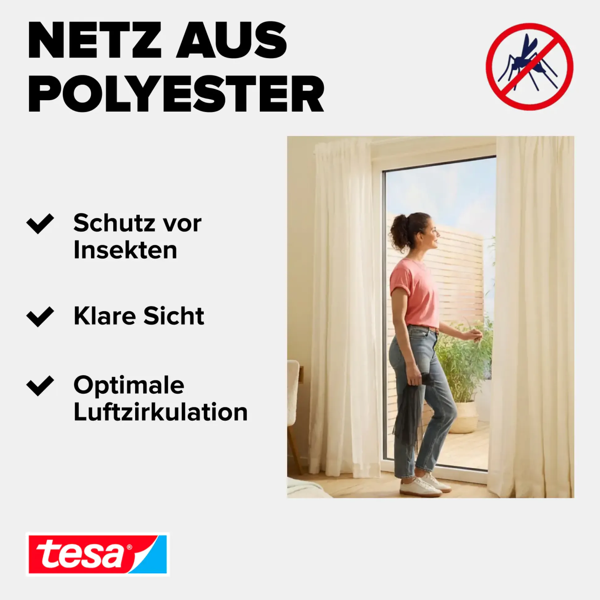 tesa Fliegenschutz-Fenster Comfort 120 x 240 cm anthrazit kürzbar