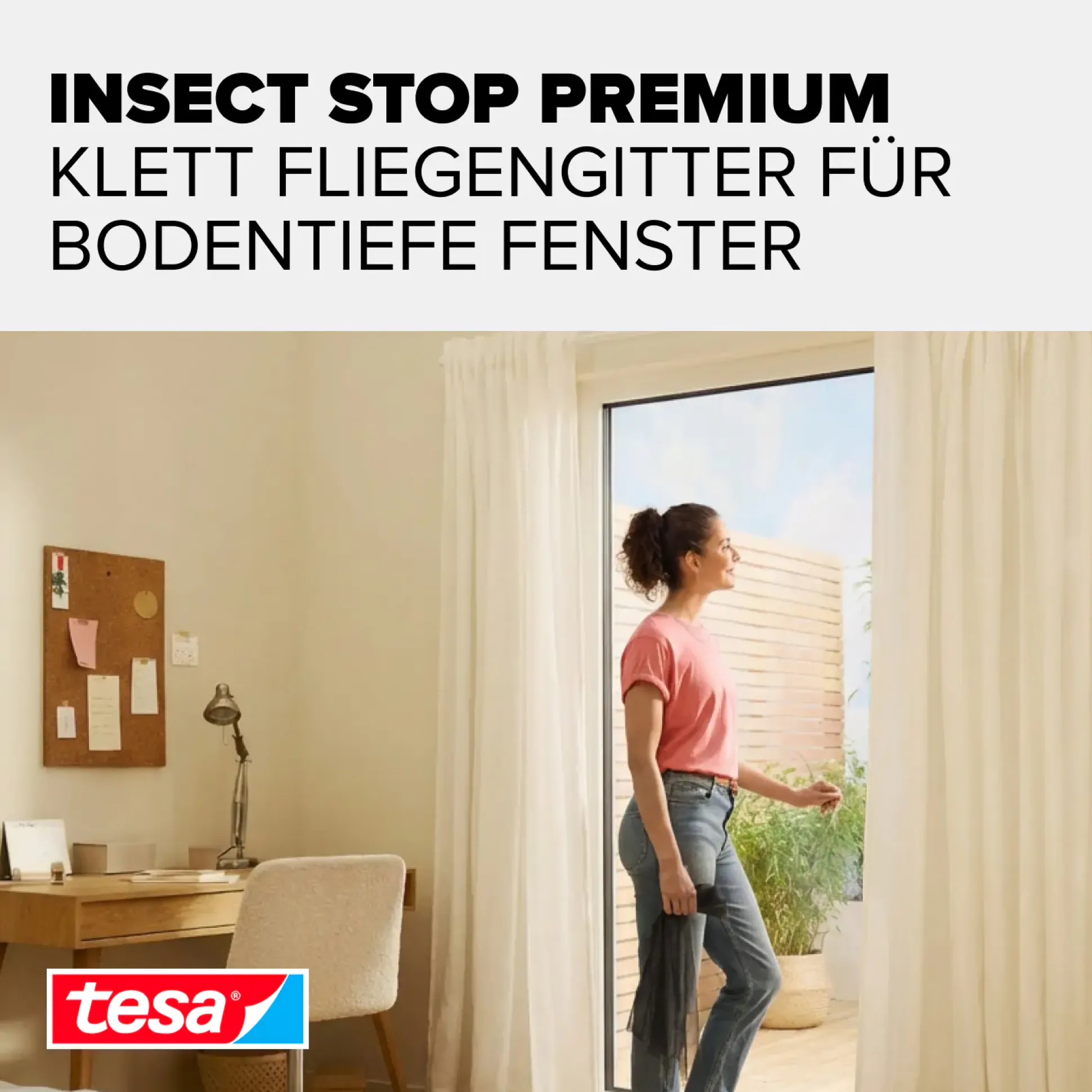 tesa Fliegenschutz-Fenster Comfort 120 x 240 cm anthrazit kürzbar