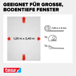 tesa Fliegenschutz-Fenster Comfort 120 x 240 cm anthrazit kürzbar