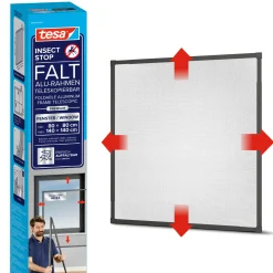 tesa Fliegenschutz-Fenster FALT 80 x 80 - 140 x 140 cm anthrazit/anthrazit
