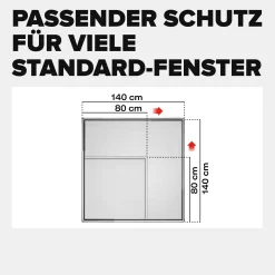 tesa Fliegenschutz-Fenster FALT 80 x 80 - 140 x 140 cm anthrazit/anthrazit