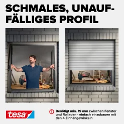 tesa Fliegenschutz-Fenster FALT 80 x 80 - 140 x 140 cm anthrazit/anthrazit