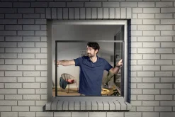 tesa Fliegenschutz-Fenster FALT 80 x 80 - 140 x 140 cm anthrazit/anthrazit