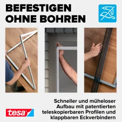 tesa Fliegenschutz-Fenster FALT 80 x 80 - 140 x 140 cm weiß/weiß