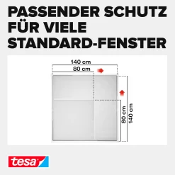 tesa Fliegenschutz-Fenster FALT 80 x 80 - 140 x 140 cm weiß/weiß