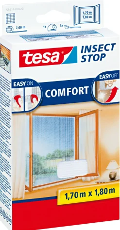 tesa Fliegenschutz-Fenster Comfort 170 x 180 cm weiß kürzbar