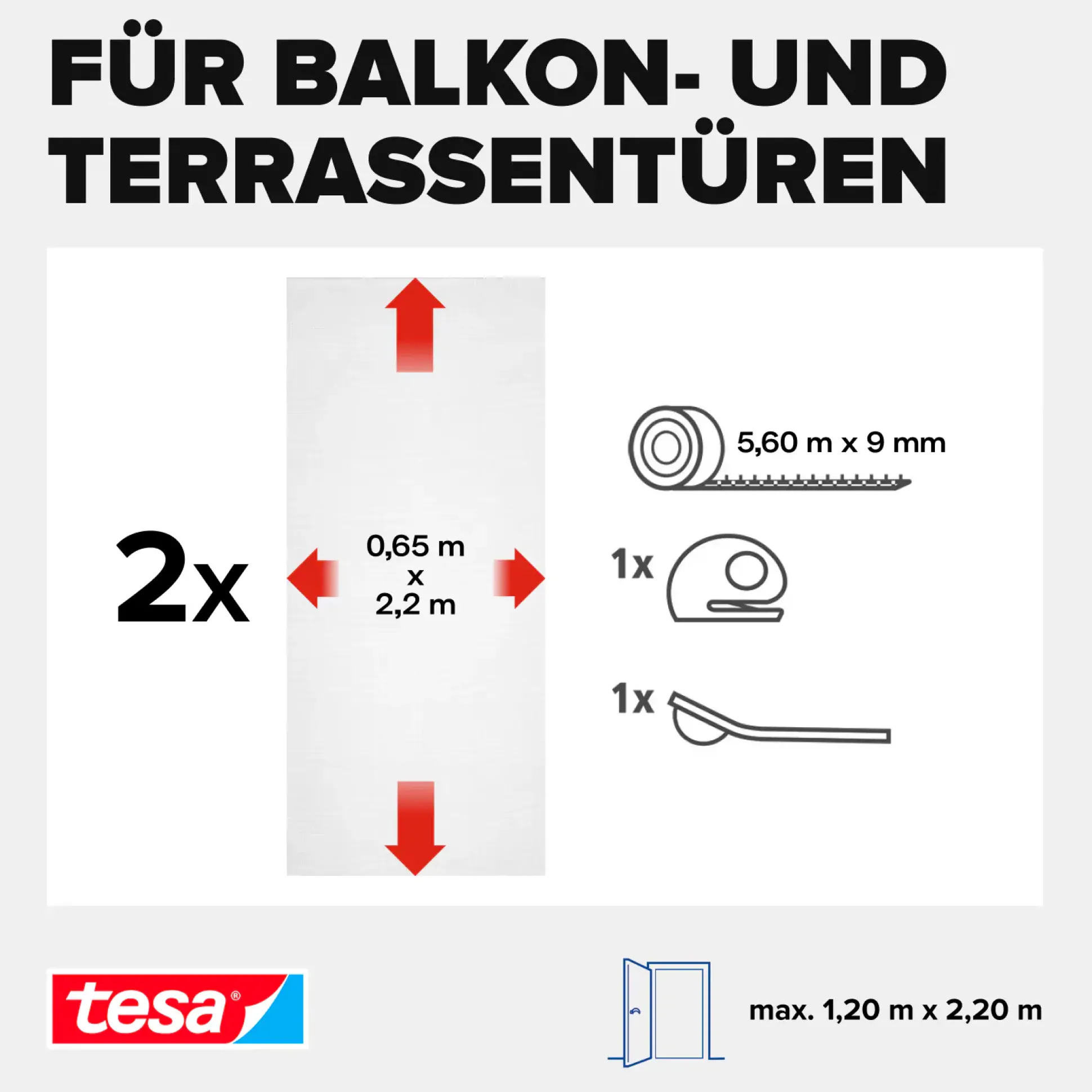 tesa Fliegenschutz-Tür COMFORT 120 x 220 cm - anthrazit