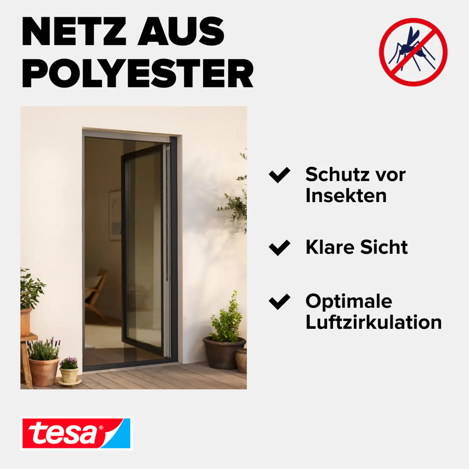 tesa Fliegenschutz-Tür COMFORT 120 x 220 cm - anthrazit