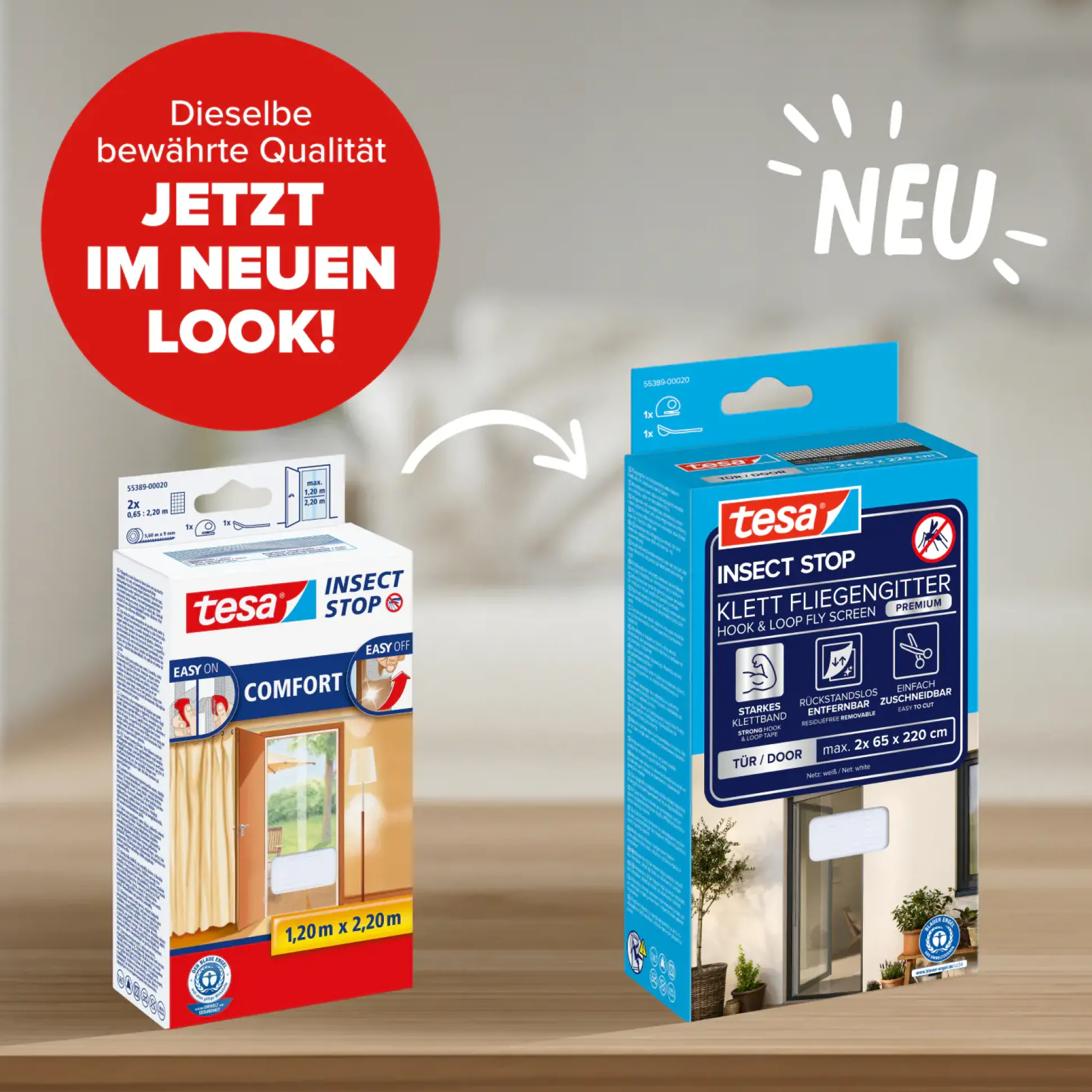 tesa Fliegenschutz-Tür COMFORT 120 x 220 cm - weiß