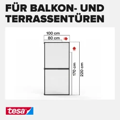 tesa Fliegenschutz-Tür FALT 100 x 220 cm anthrazit/anthrazit kürzbar