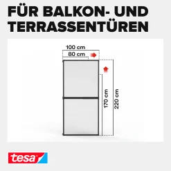 tesa Fliegenschutz-Tür FALT 100 x 220 cm anthrazit/anthrazit kürzbar