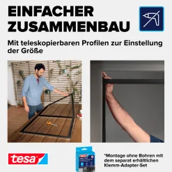 tesa Fliegenschutz-Tür FALT 100 x 220 cm anthrazit/anthrazit kürzbar