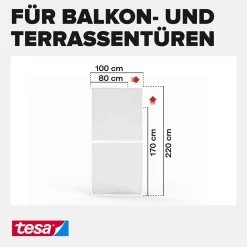 tesa Fliegenschutz-Tür FALT 100 x 220 cm anthrazit/weiß kürzbar