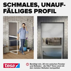 tesa Fliegenschutz-Tür FALT 100 x 220 cm anthrazit/weiß kürzbar