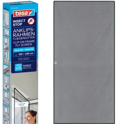 Tesa Insektenschutz Anklipsrahmen für Fenster 120 x 240 cm