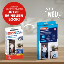 Tesa Insektenschutz Magnetvorhang Selbstschließend 120 x 240 cm Anthrazit