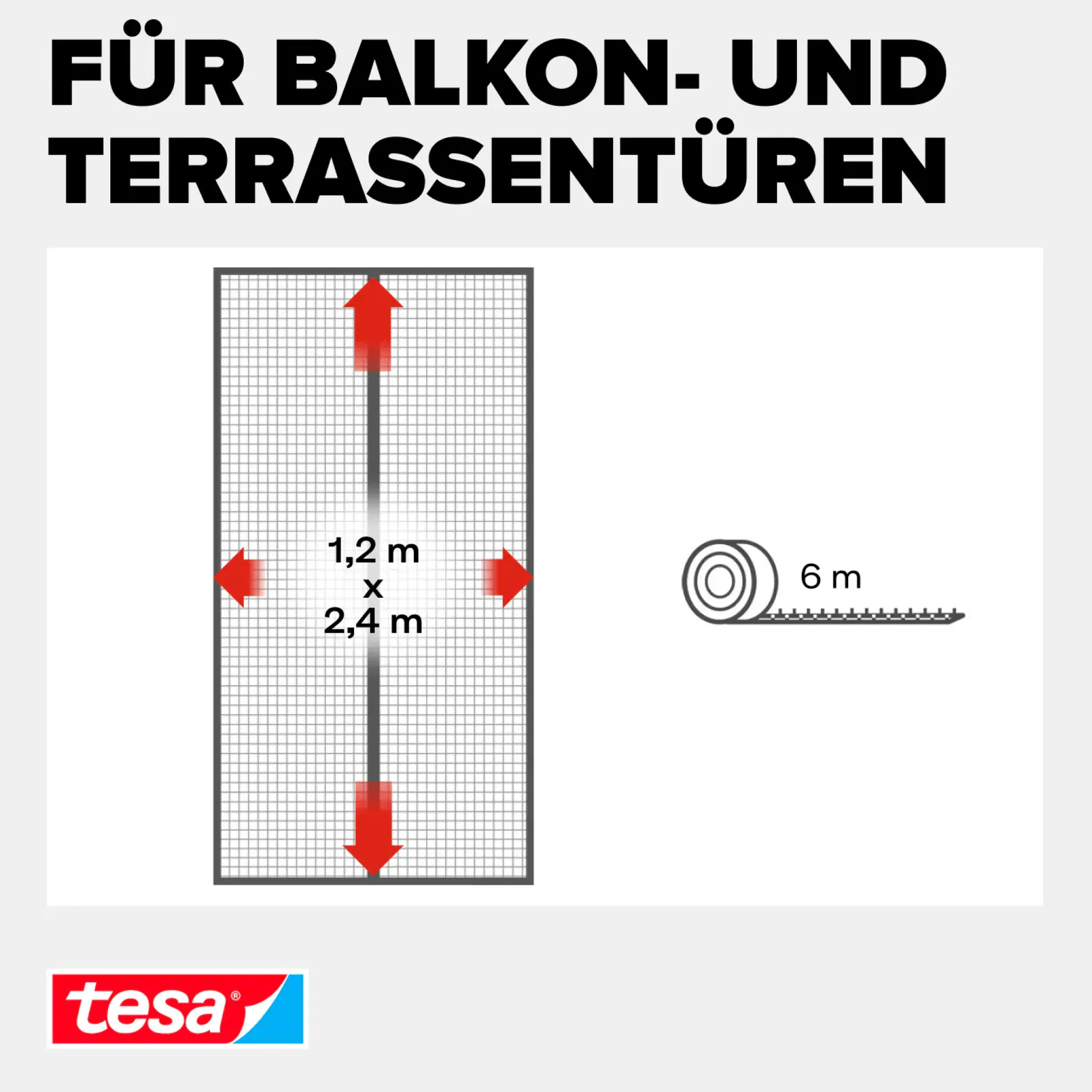 Tesa Insektenschutz Magnetvorhang Selbstschließend 120 x 240 cm Anthrazit