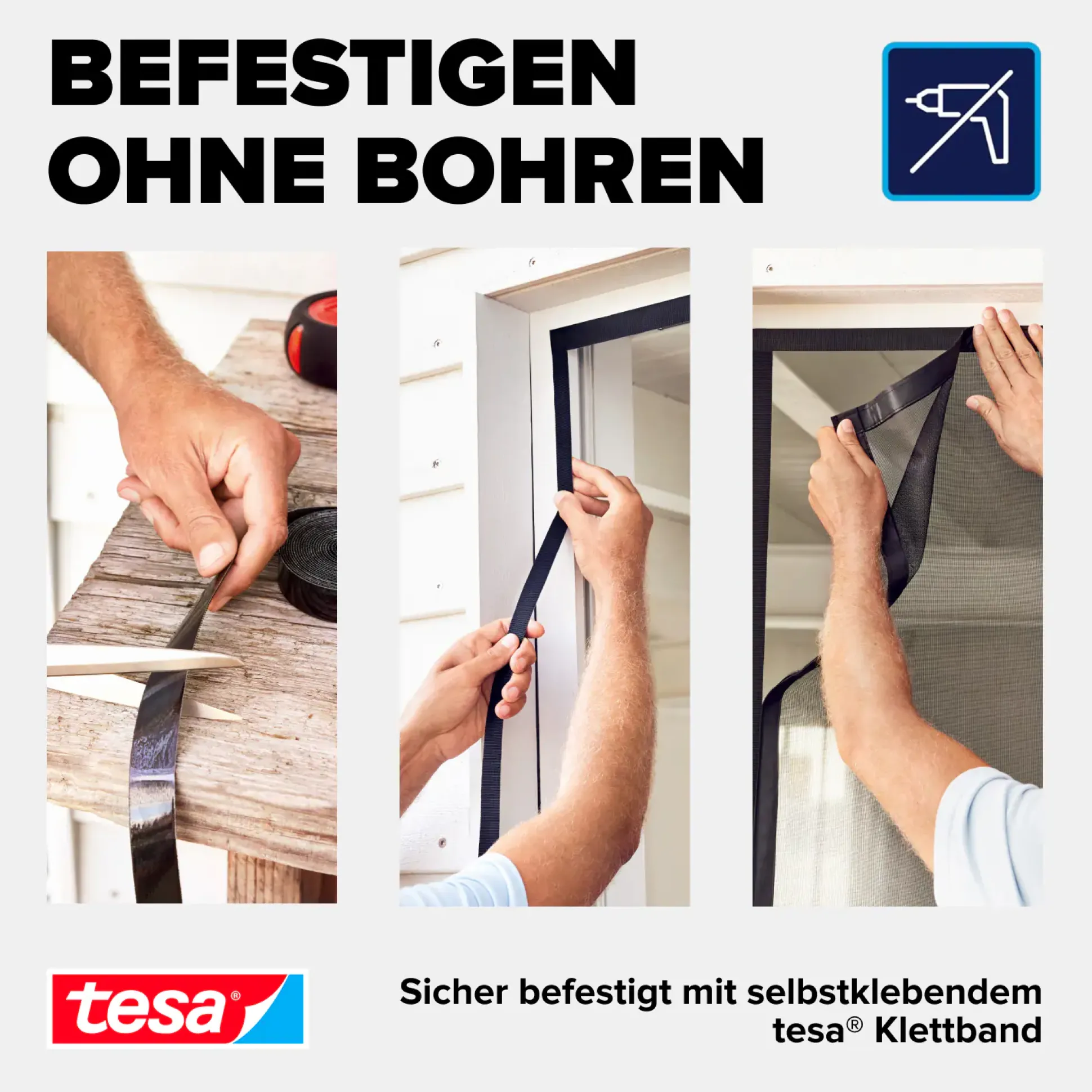 Tesa Insektenschutz Magnetvorhang Selbstschließend 120 x 240 cm Anthrazit