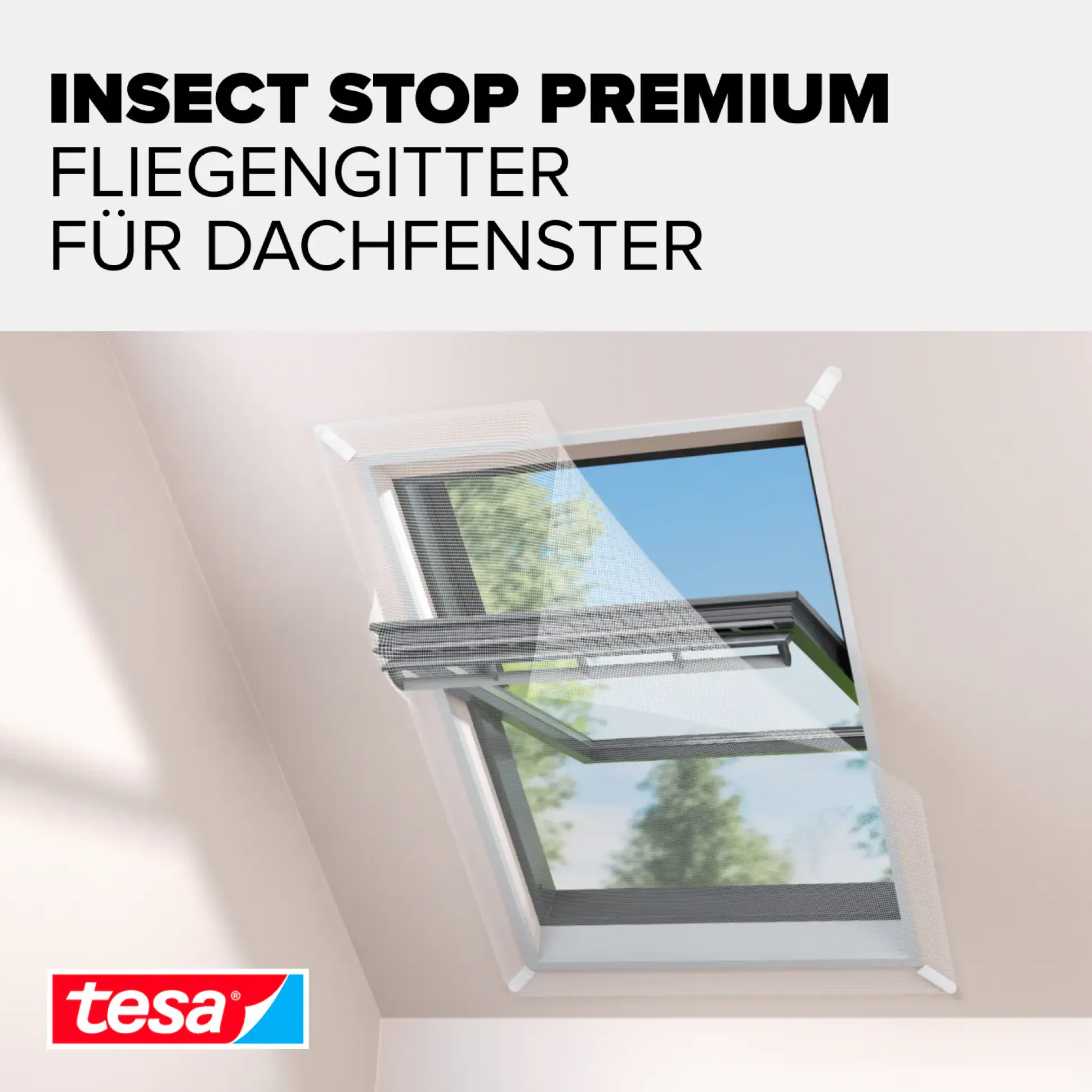 tesa Insektenschutz-Dachfenster COMFORT 120 x 140 cm weiß