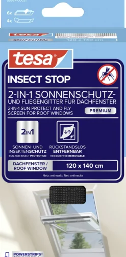 tesa Insektenschutz-Dachfenster SUN PROTECT 120 x 140 cm anthrazit