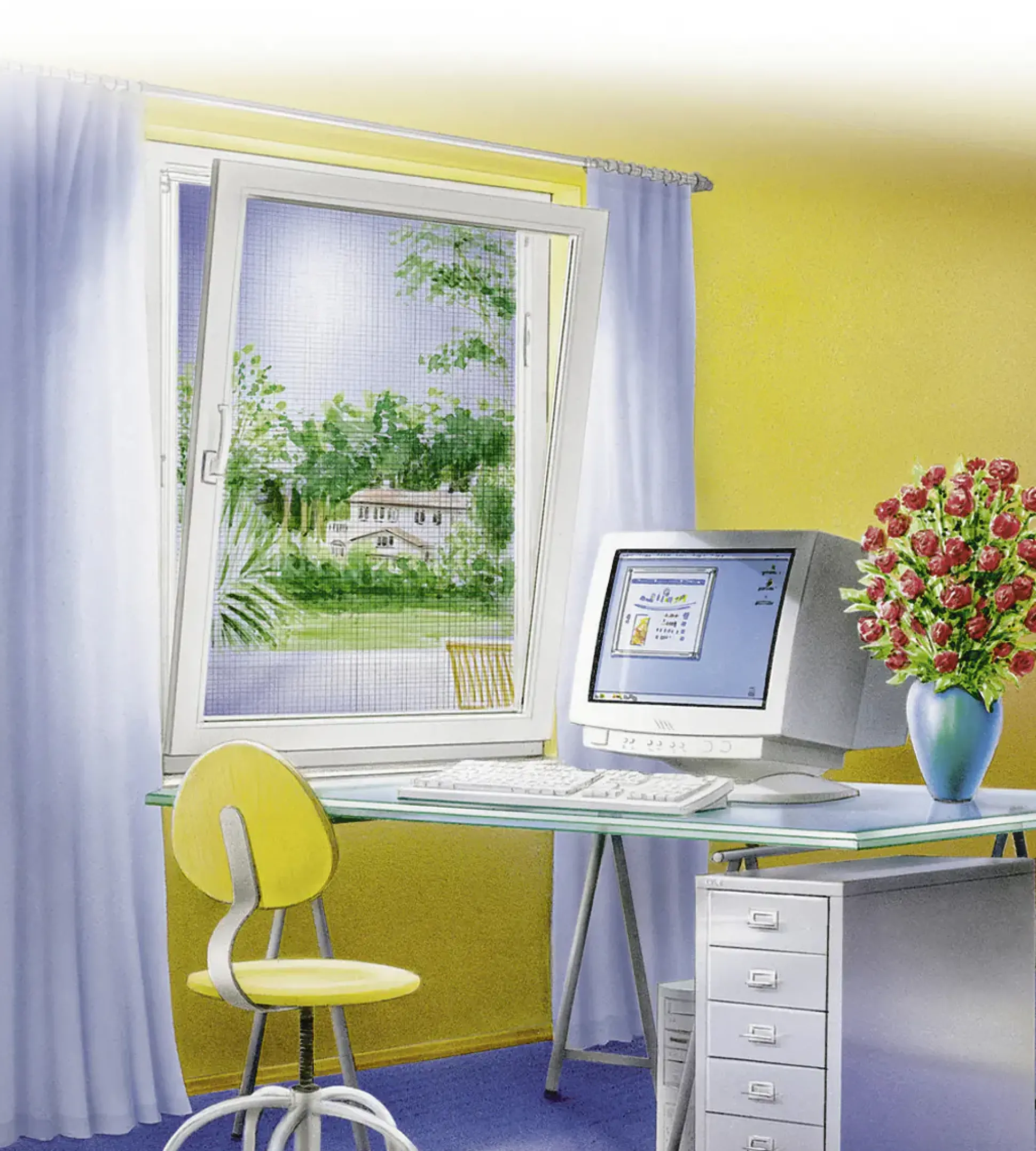 tesa Insektenschutz-Fenster SUN PROTECT 130 x 150 cm anthrazit