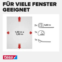 tesa Insektenschutz-Fenster SUN PROTECT 130 x 150 cm anthrazit