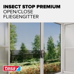 tesa Insektenschutz-Fenster Klettband OPEN/CLOSE 130 x 150 cm anthazit