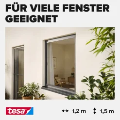 tesa Insektenschutz-Fenster COMFORT 120 x 150 cm anthrazit