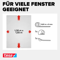 tesa Insektenschutz-Fenster COMFORT 130 x 150 cm anthrazit