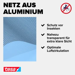 tesa Insektenschutz-Gitter COMFORT Ersatzrolle 100 x 120 cm grau