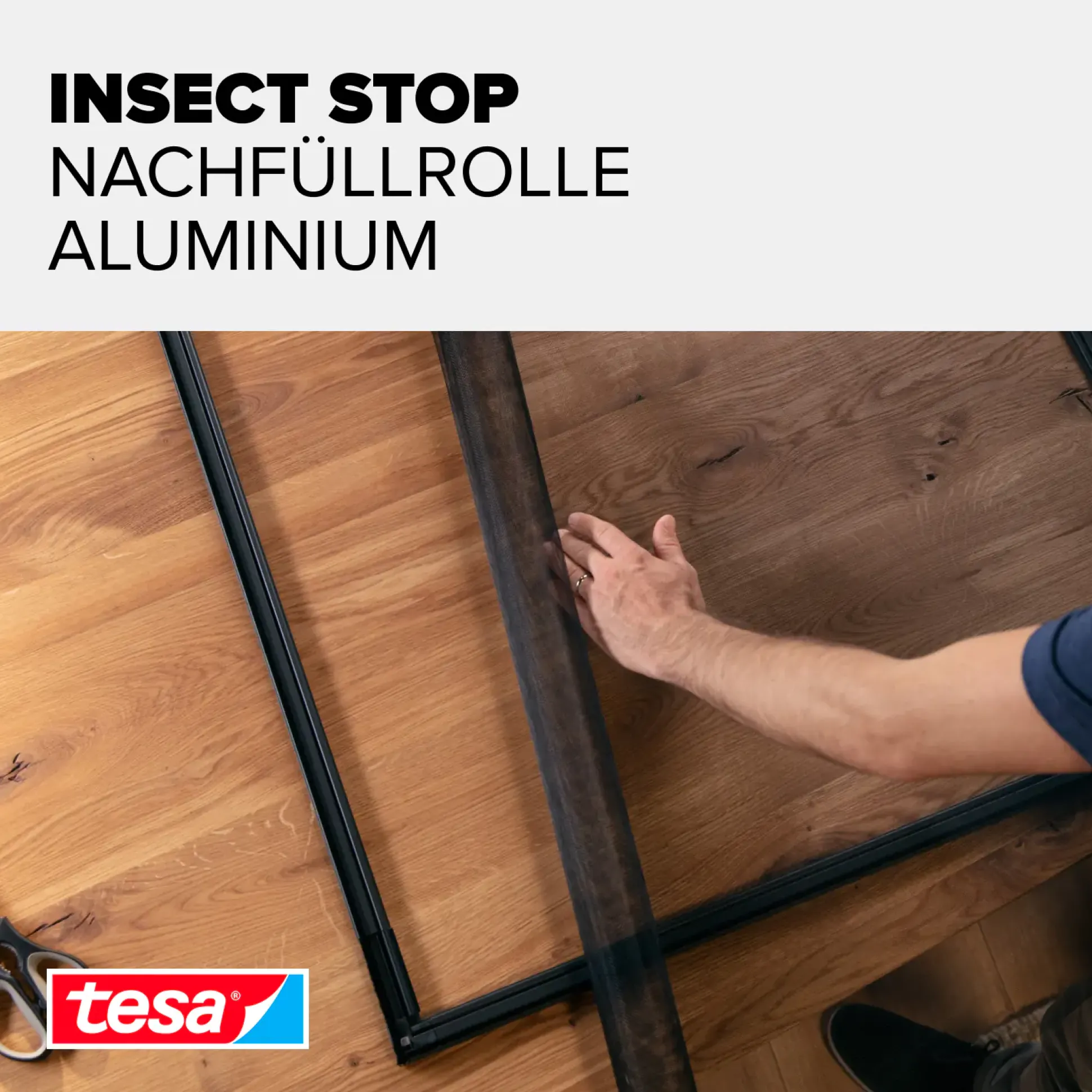 tesa Insektenschutz-Gitter COMFORT Ersatzrolle 120 x 250 cm grau