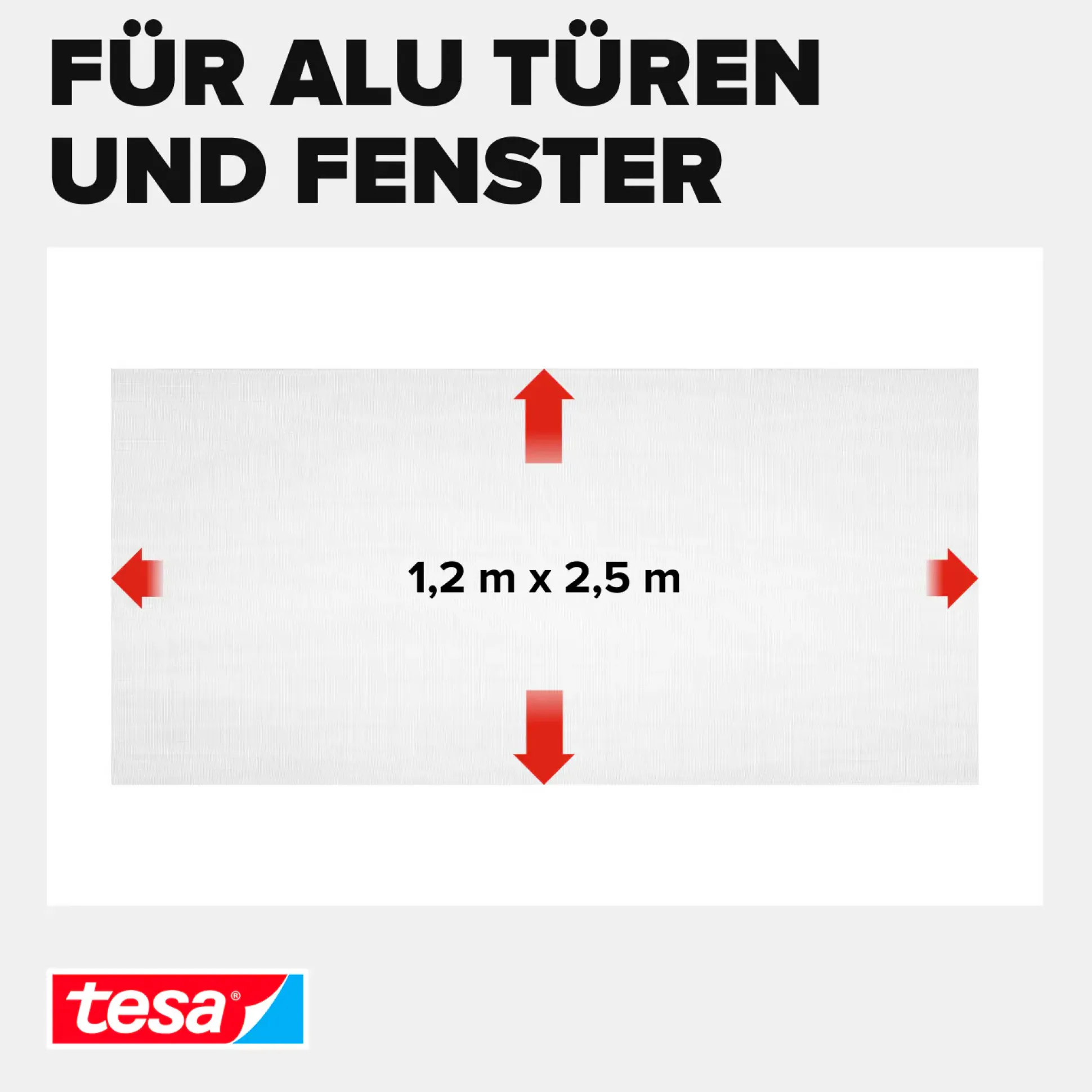 tesa Insektenschutz-Gitter COMFORT Ersatzrolle 120 x 250 cm grau