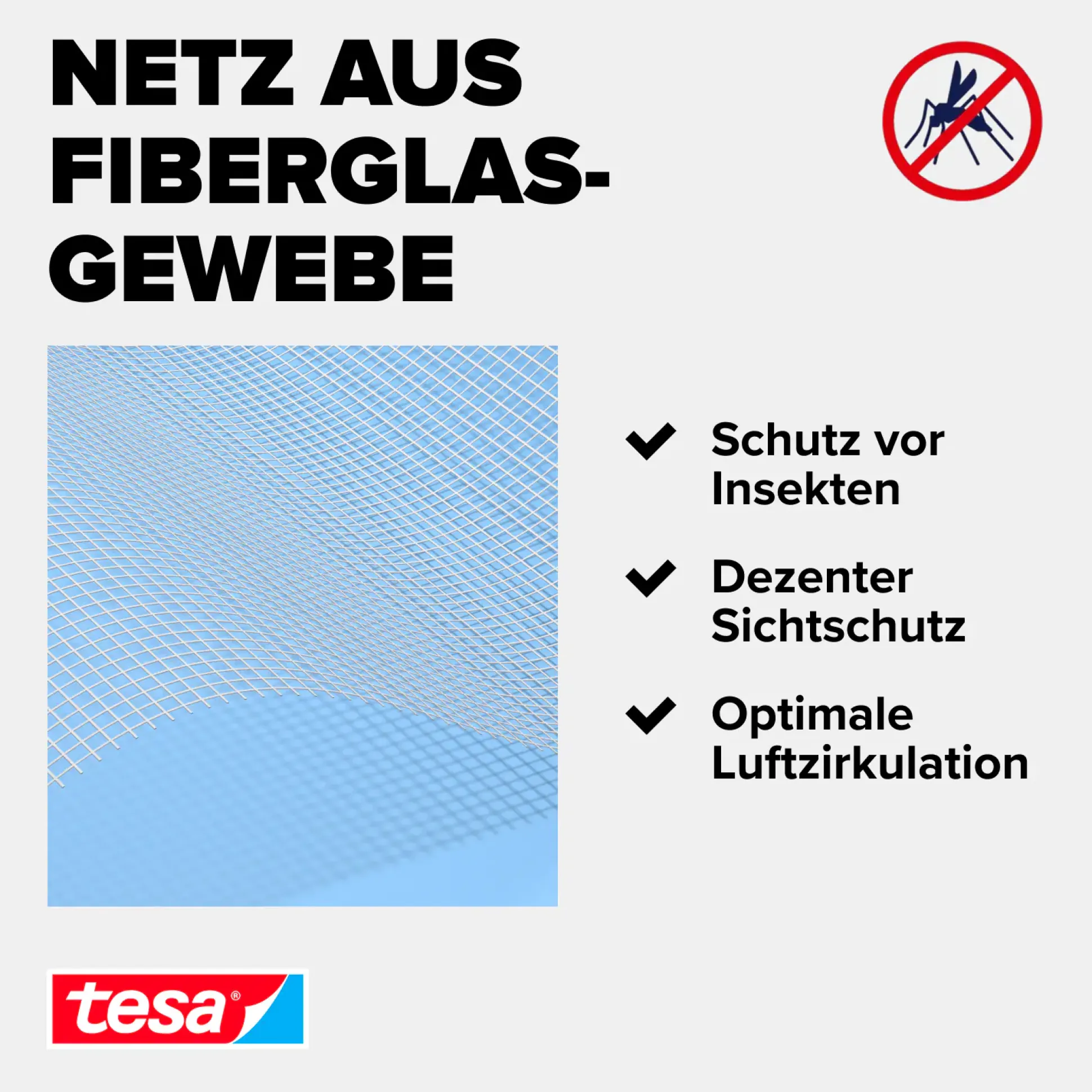tesa Insektenschutz-Gitter COMFORT Ersatzrolle 120 x 250 cm weiß
