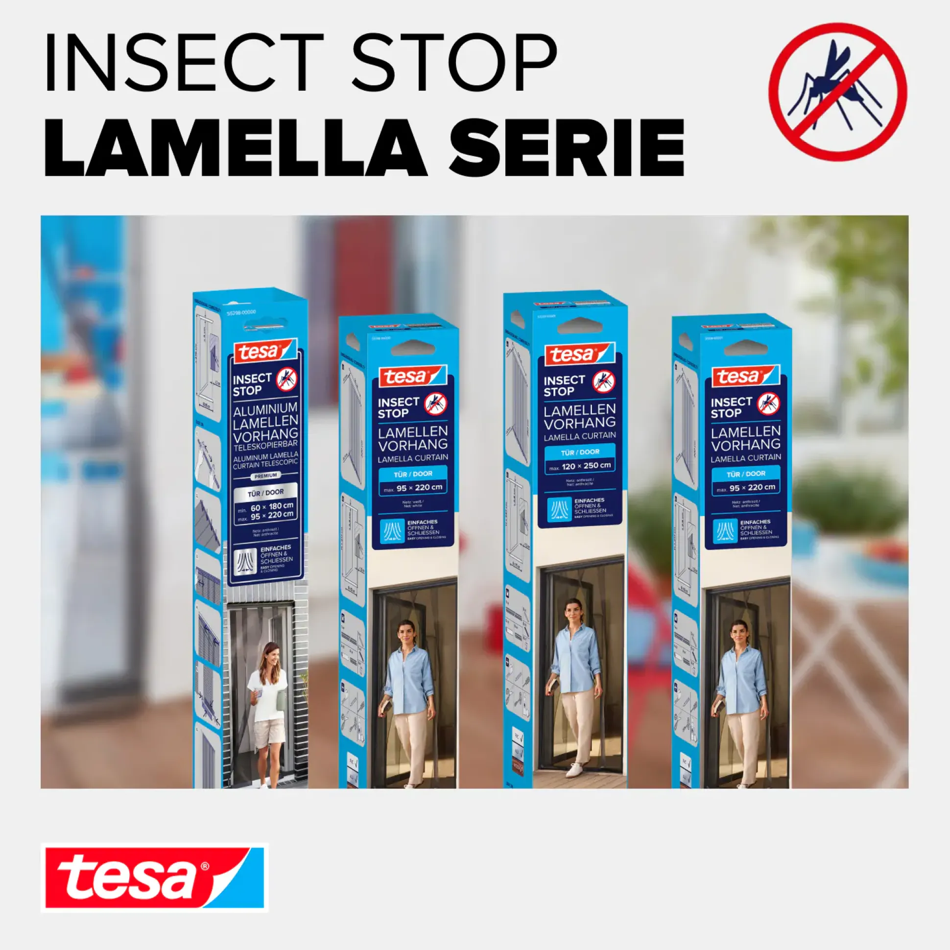 tesa Insektenschutz-Lamellenvorhang Standard 95 m x 220 cm schwarz