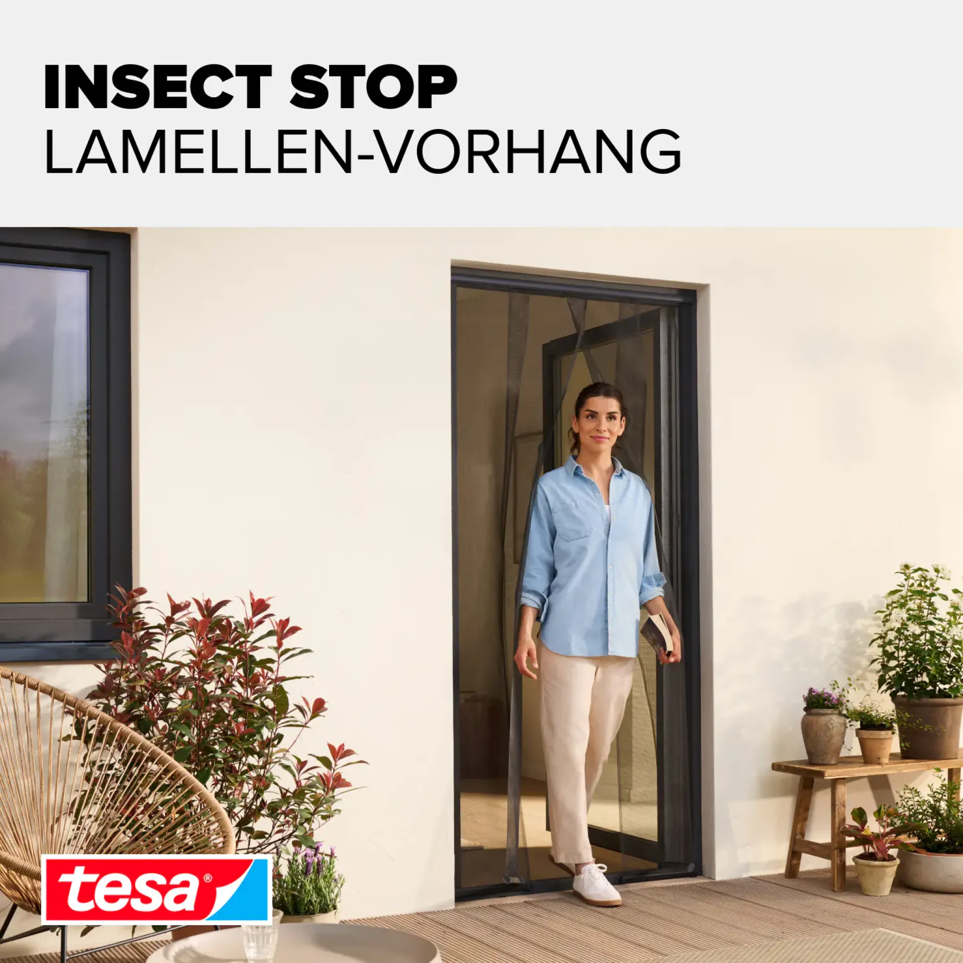 tesa Insektenschutz-Lamellenvorhang Standard 95 m x 220 cm schwarz