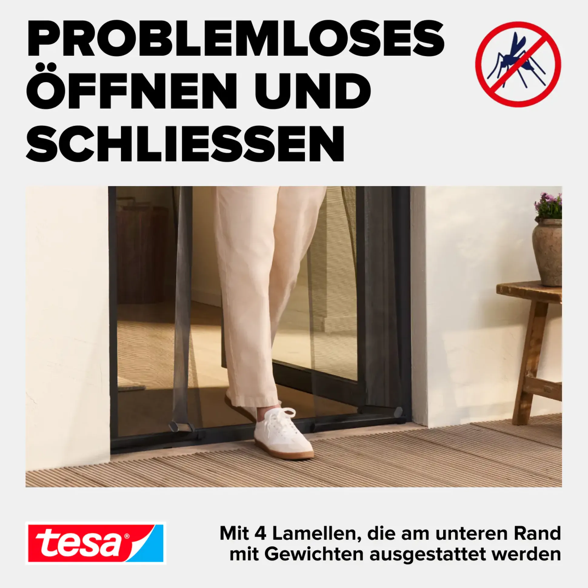 tesa Insektenschutz-Lamellenvorhang STANDARD weiß 0,95 m x 2,20 m weiß
