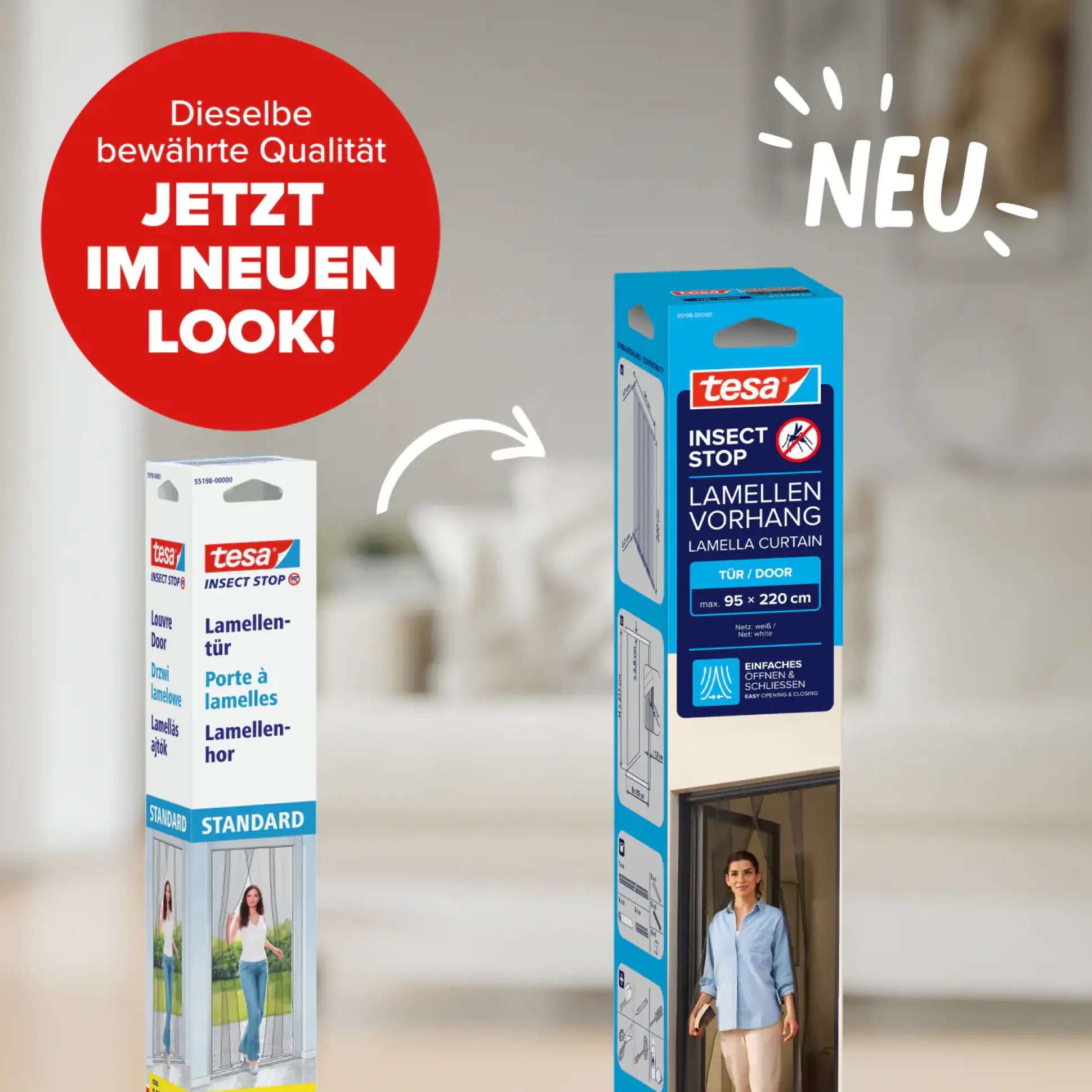 tesa Insektenschutz-Lamellenvorhang STANDARD weiß 0,95 m x 2,20 m weiß