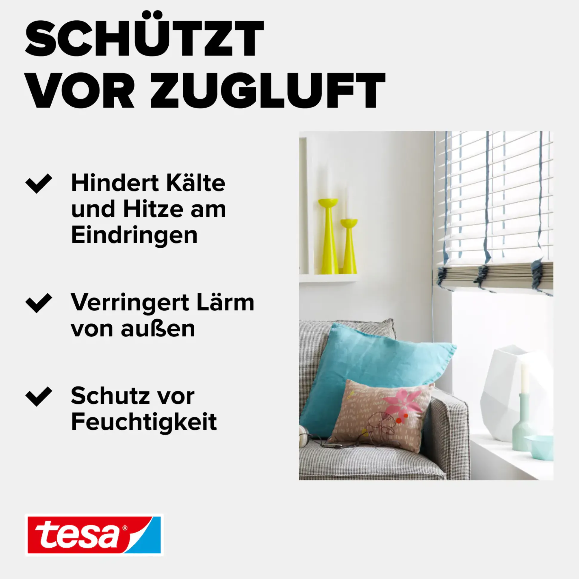 tesa Insulation Schaumstoff Fensterdichtung 6 m, weiß