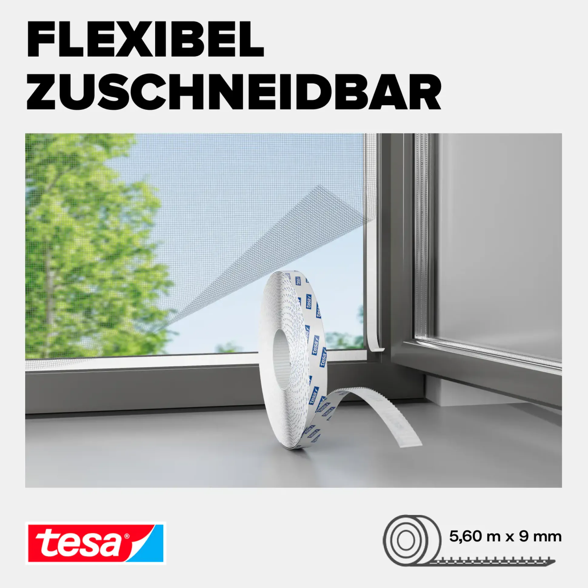 tesa Klettband-Ersatzrolle COMFORT für Fliegengitter 5,60 m