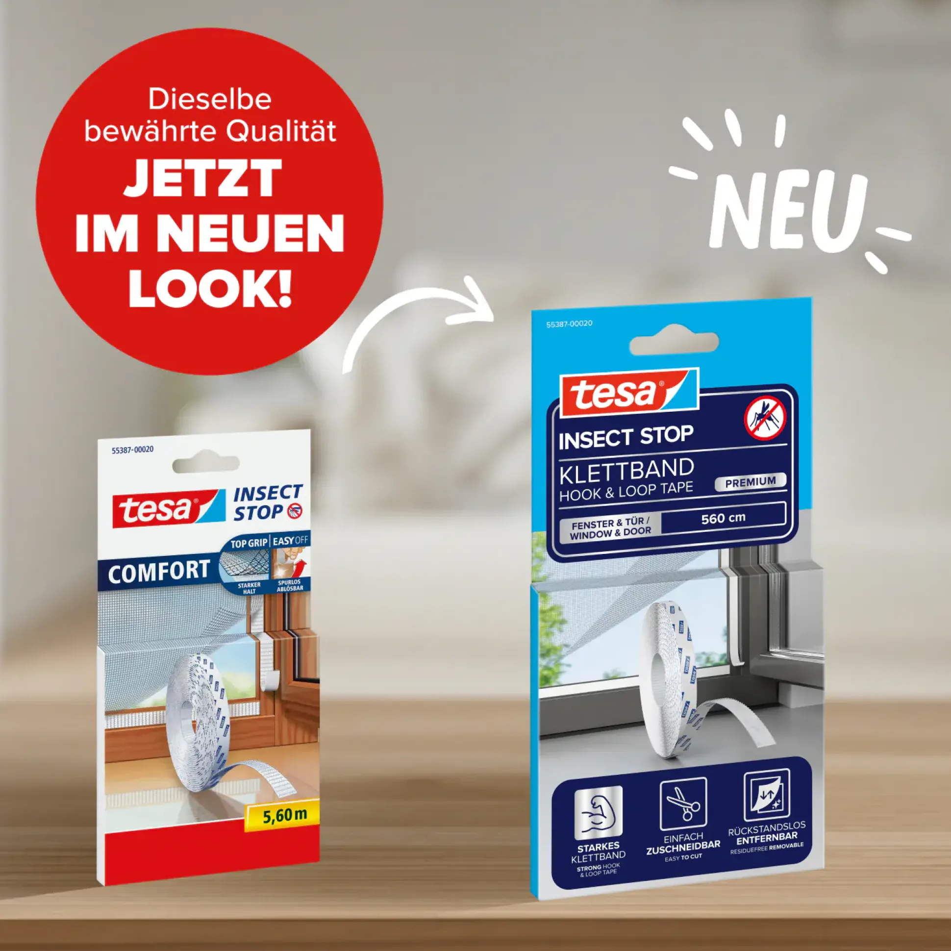 tesa Klettband-Ersatzrolle COMFORT für Fliegengitter 5,60 m