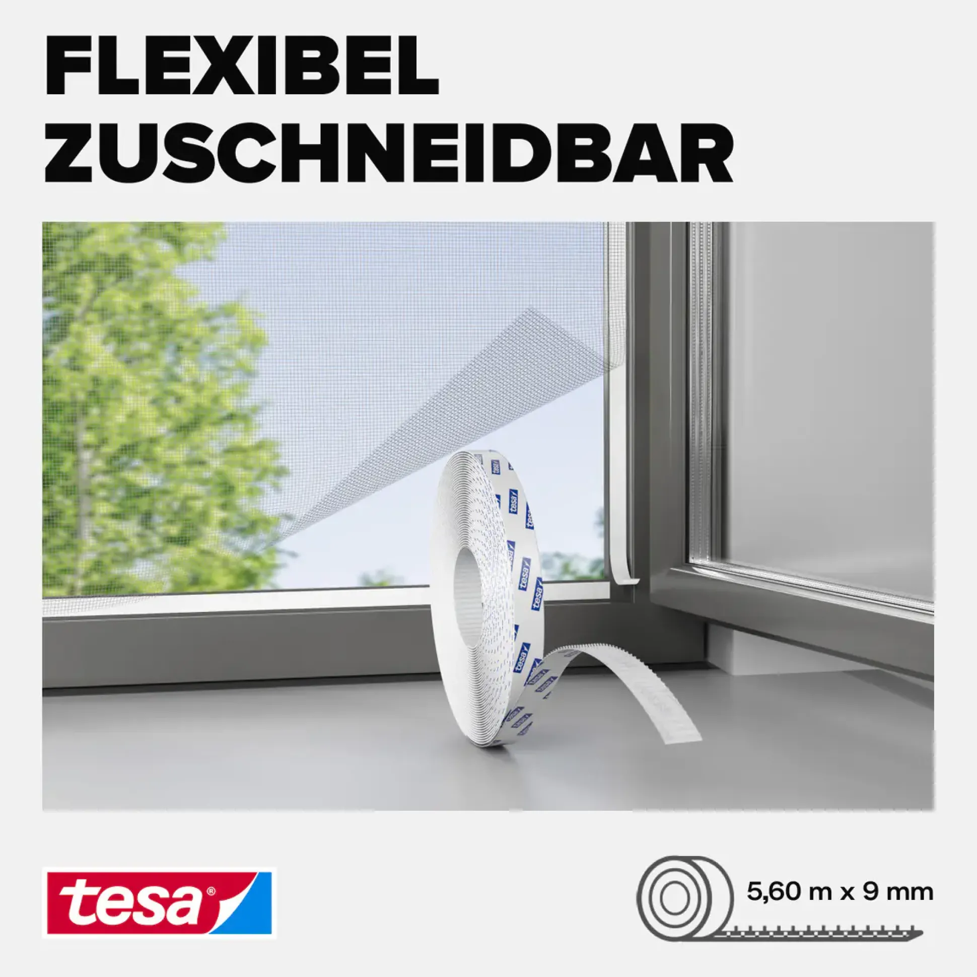 tesa Klettband-Ersatzrolle COMFORT für Fliegengitter 5,60 m