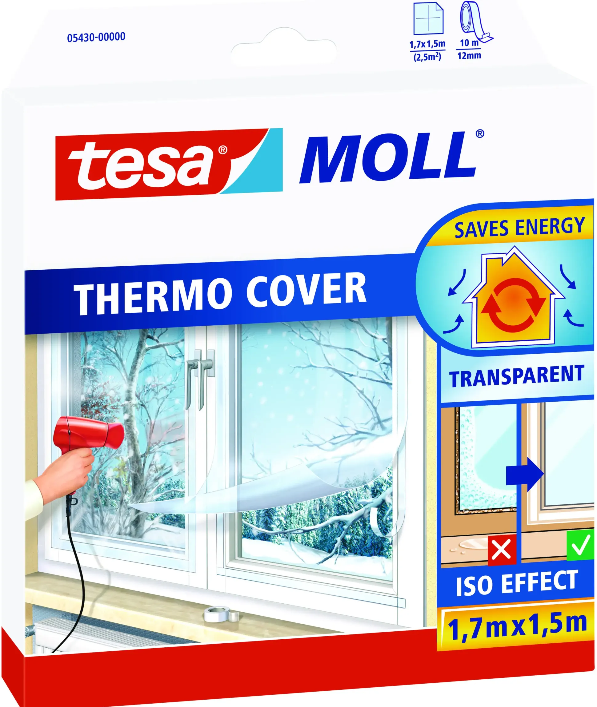 tesa Moll Fenster-Isolierfolie Thermo Cover 1,7 x 1,5 m