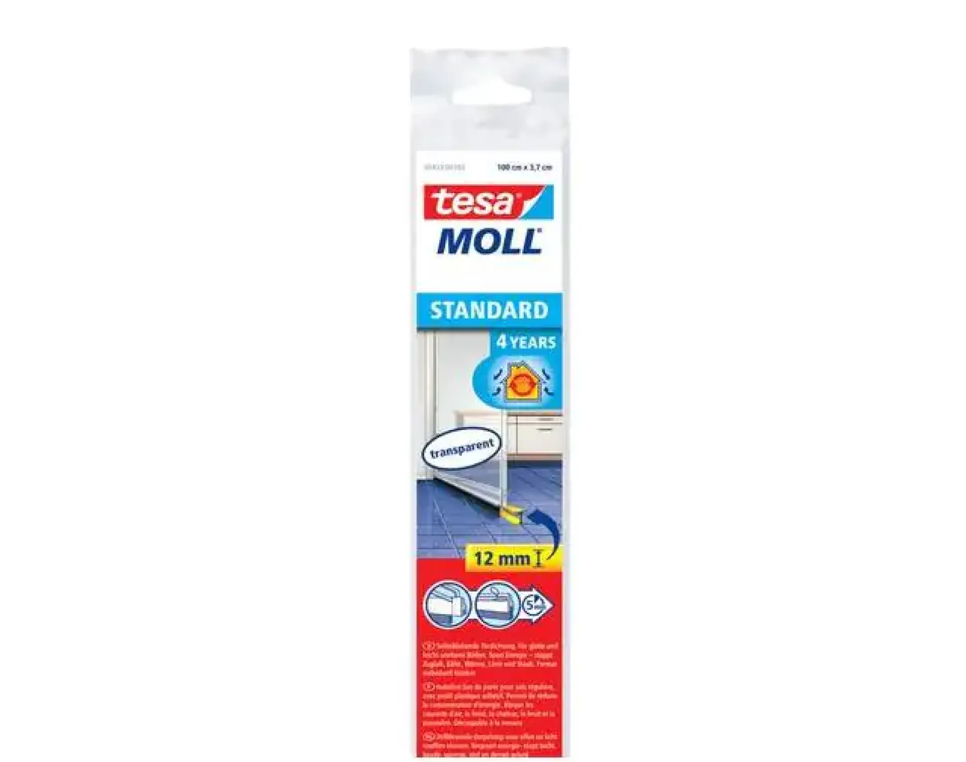 tesa Moll Türdichtschiene transparent, für Spalten bis 12 mm
