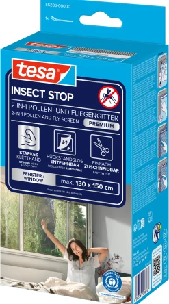 tesa Pollenschutzgitter 130 x 150 cm Anthrazit