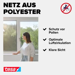 tesa Pollenschutzgitter 130 x 150 cm Anthrazit