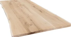 Tischplatte Eiche massiv mit natürlicher Kante 145 x 70 x 2,6 cm