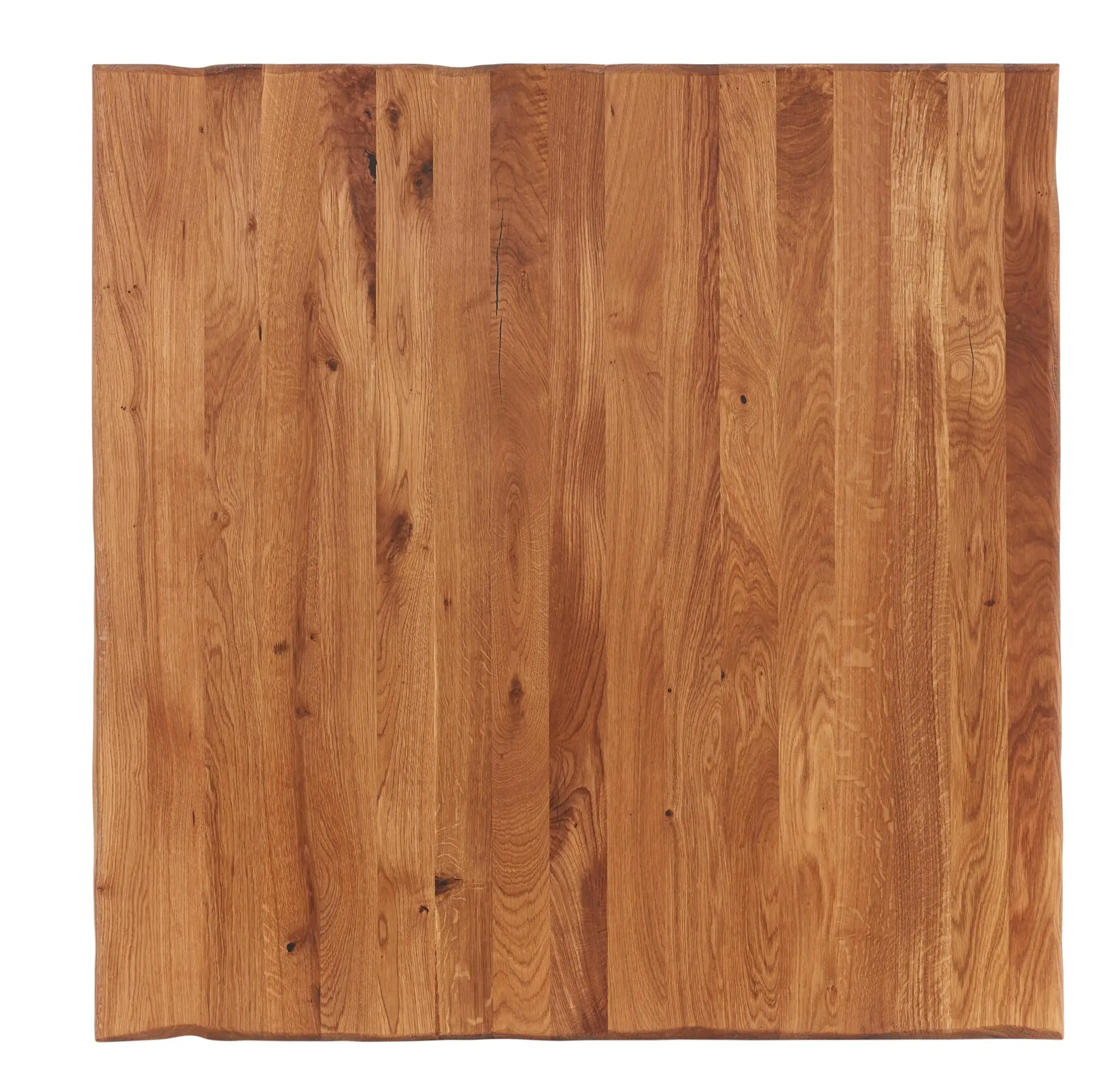 Tischplatte Eiche massiv 90 x 90 cm 38 mm mit natürlicher Kante