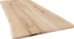 Tischplatte "Live Edge" Eiche massiv mit Waldkante 200 x 90 cm 38 mm
